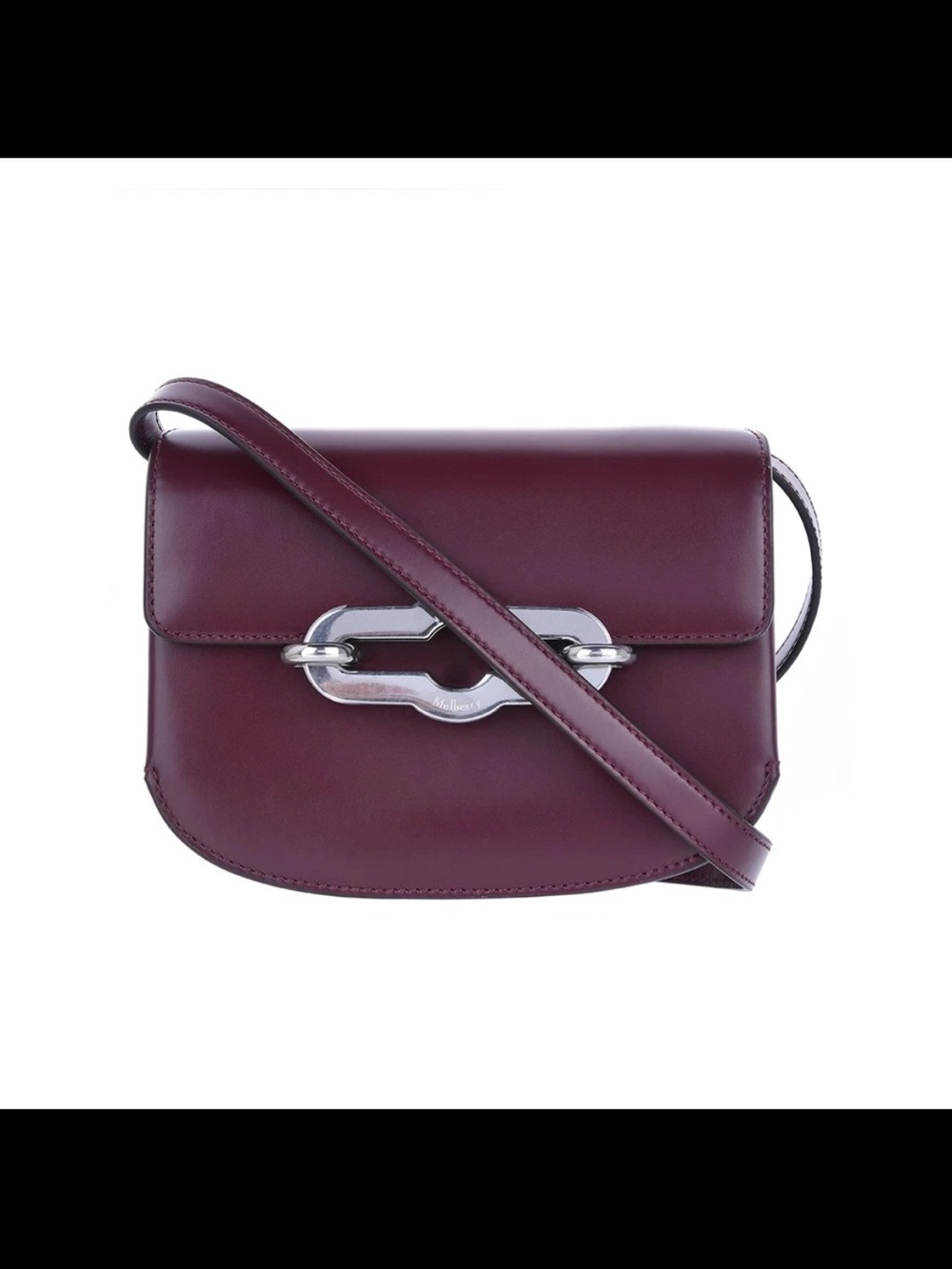 Mulberry Burgundy Leather Crossbody with Silver Hardware